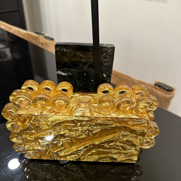 Cult Gaia Gold Textured Clutch - Picture 2 of 7